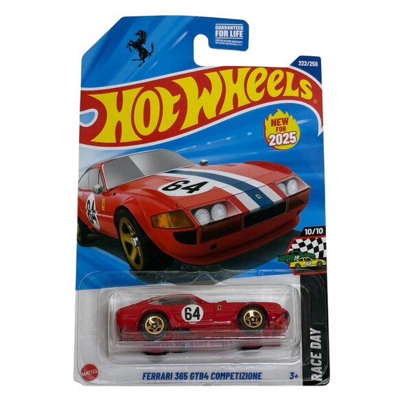 2025 Hot Wheels Ferrari 365 GTB4 Competizione • Race Day 222/250 • Red - Picture 1 of 5